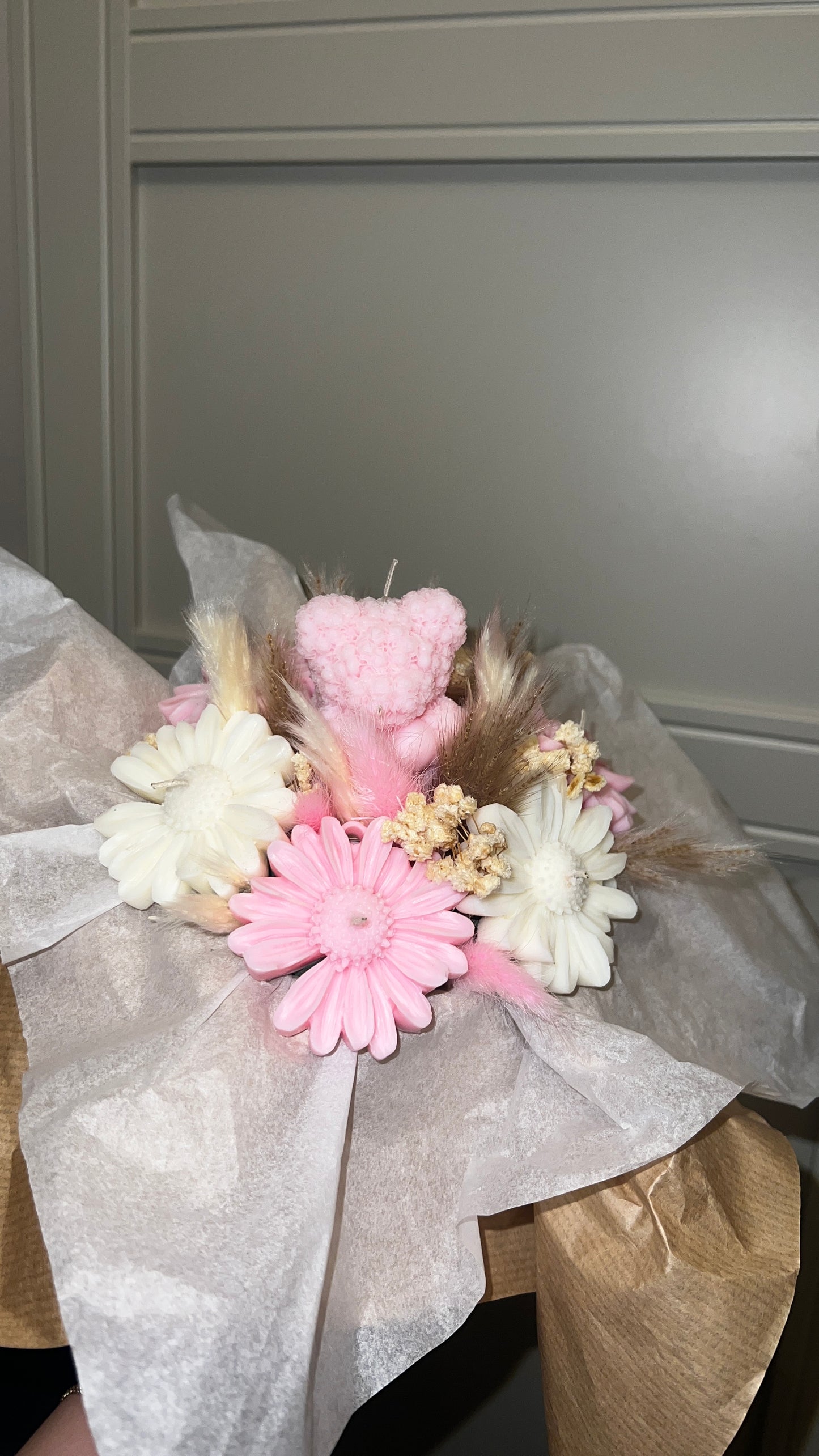 Valentinesbox mit Teddy aus Kerzen🧸🌸💗