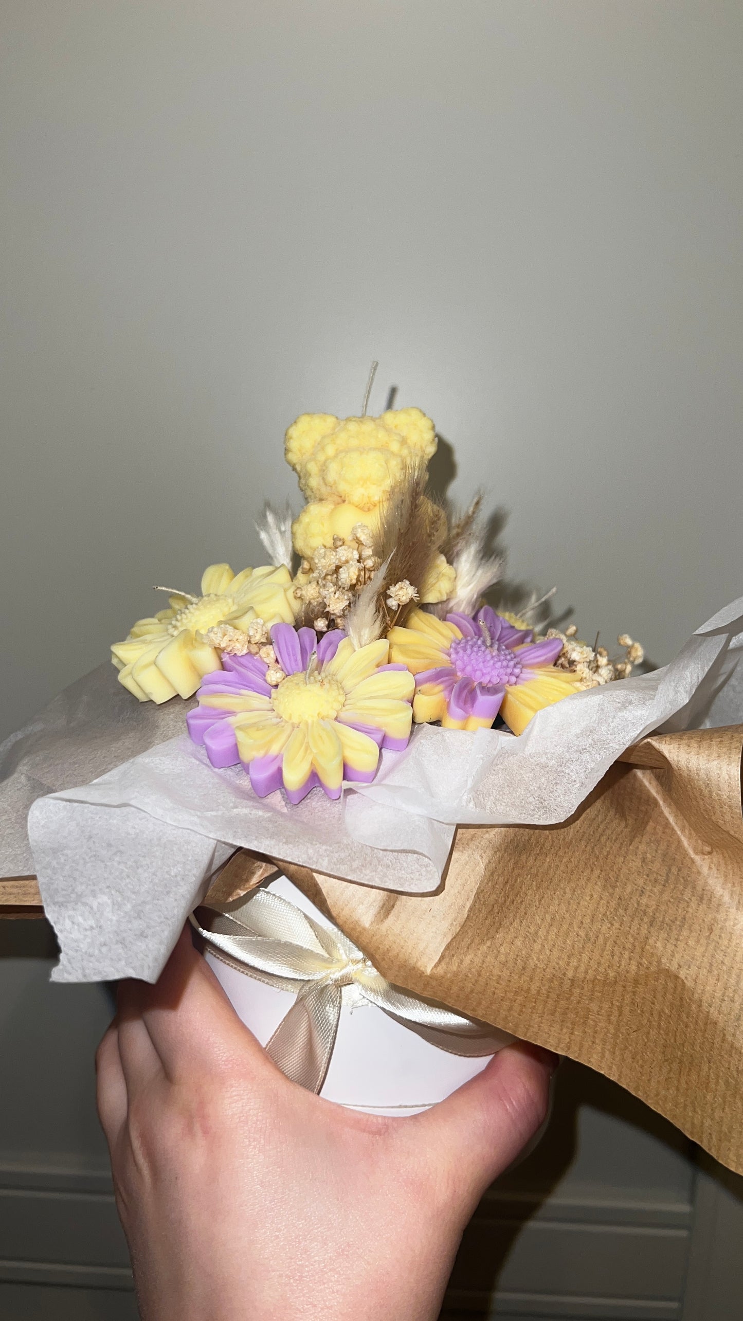Valentinesbox mit Teddy aus Kerzen🧸🌸💗