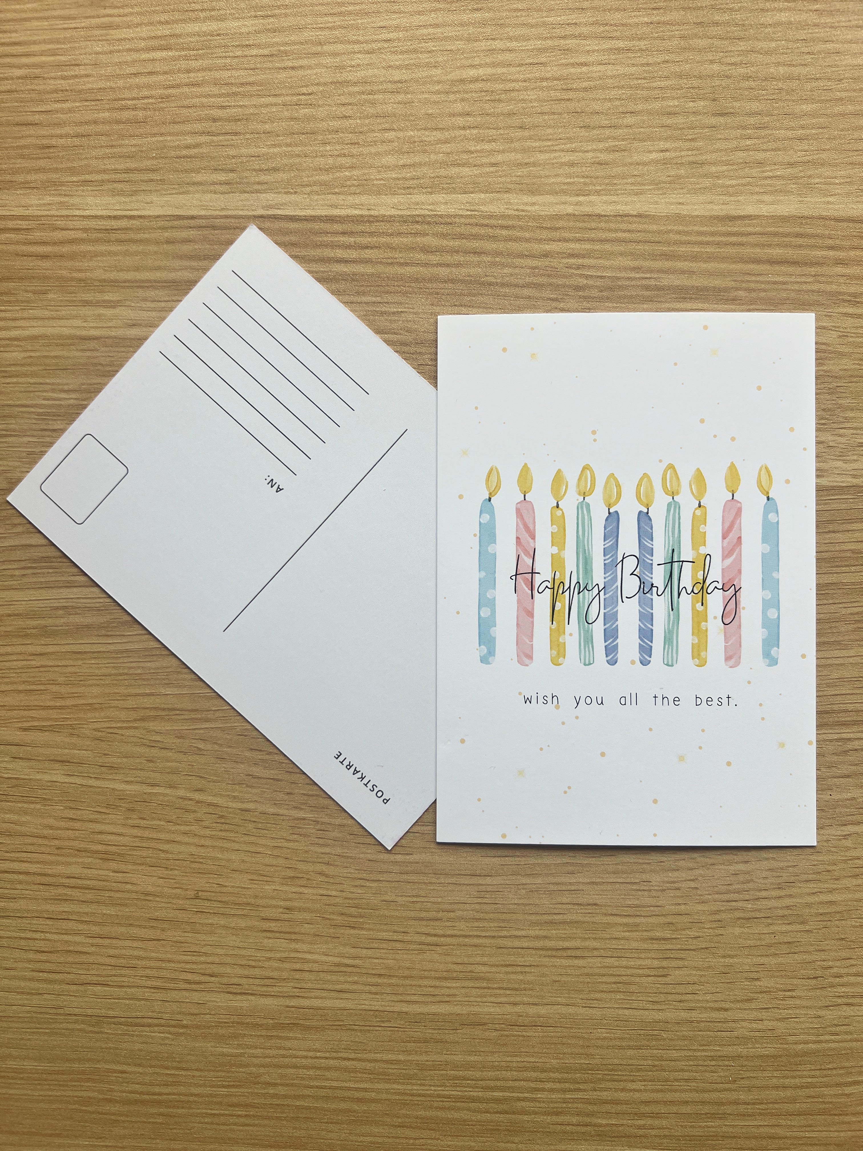 Happy Birthday Postkarte 🎂