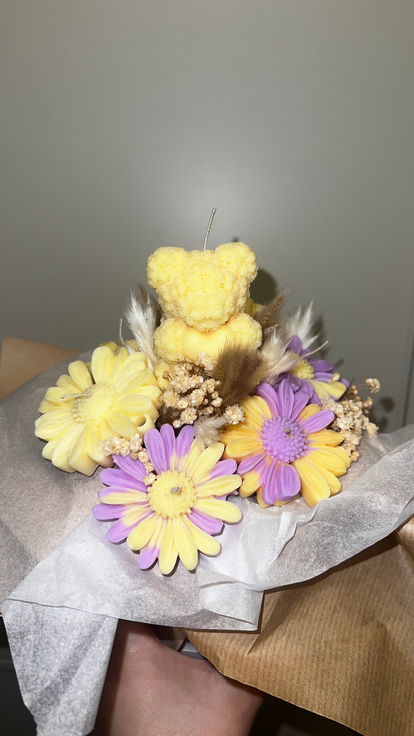 Valentinesbox mit Teddy aus Kerzen🧸🌸💗