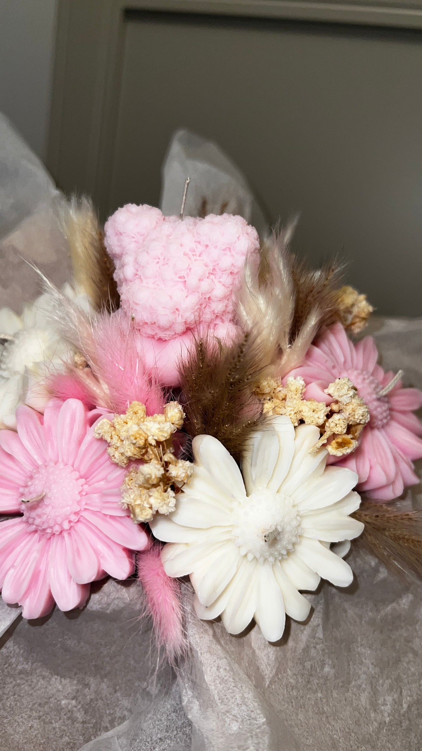 Valentinesbox mit Teddy aus Kerzen🧸🌸💗